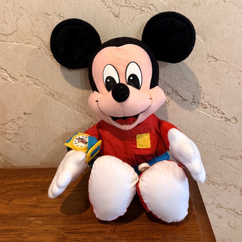 Vintage 1992 Disney Mickey Mouse Learn To Dress Plush Toy